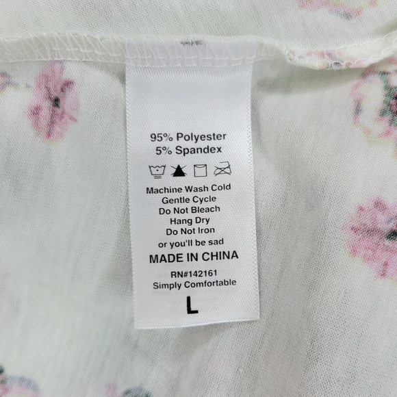 LuLaRoe: Carly Womens L Tee T-shirt Swing Dress Short Sleeve High-Low Hem Floral - Picture 7 of 9